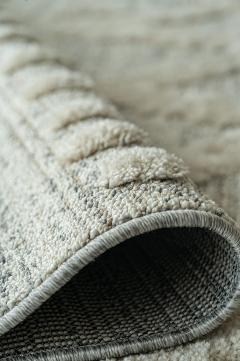 Moquette tuftée, fibres serrées en gros plan